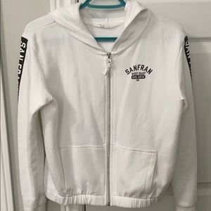H&M White and Black Hooded Jacket